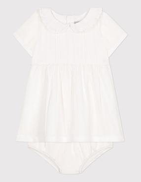 Vestido con calzón Petit Bateau manga regular para bebé niña