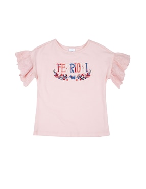 Playera Ferrioni Flowers Manga Corta Para Bebé Niña