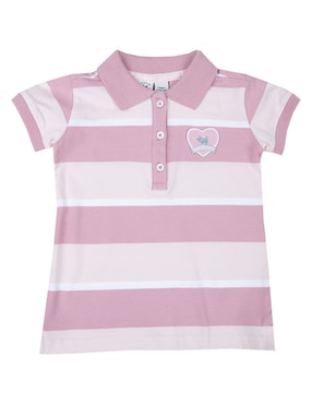 Playera Tipo Polo Ferrioni De Algodón Para Bebé Niña