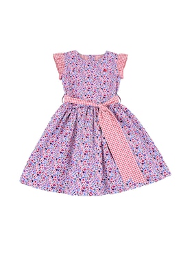 Vestido Ferrioni Praliné Manga Mariposa Para Bebé Niña