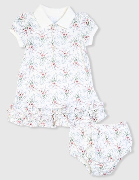 Vestido Polo Ralph Lauren Manga Regular Para Bebé Niña