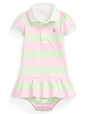 Vestido Polo Ralph Lauren Manga Regular Para Bebé Niña