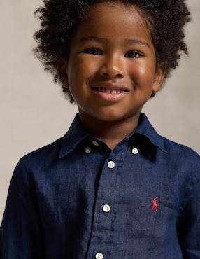 Camisa casual Polo de algodón manga larga para niño