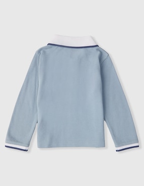 Playera tipo polo Mon Caramel de algodón para niño