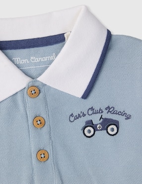Playera tipo polo Mon Caramel de algodón para niño