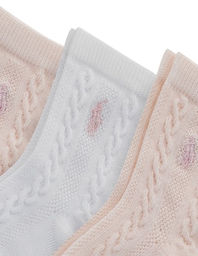 Set calcetín Polo Ralph Lauren de algodón para bebé niña 3 pares