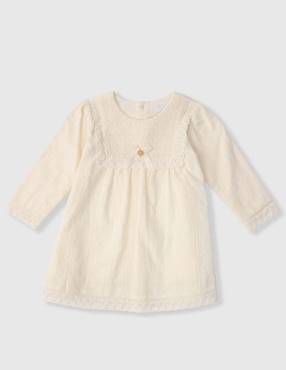 Vestido Mon Caramel manga regular para bebé niña