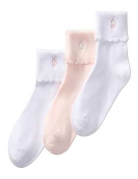 Set calceta Polo Ralph Lauren de algodón para bebé niña 3 pares