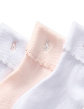 Set calceta Polo Ralph Lauren de algodón para bebé niña 3 pares