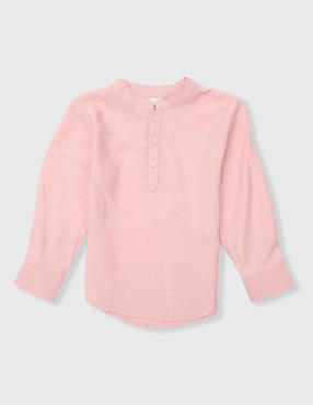 Camisa casual Mon Caramel Collection de algodón manga larga para niño