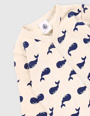 Mameluco Petit Bateau de algodón para bebé niño