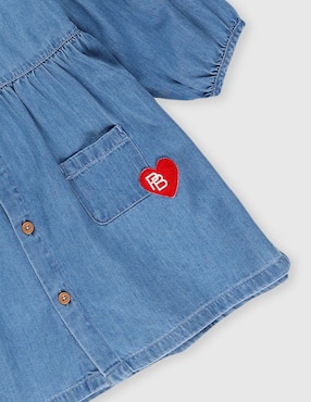 Vestido Petit Bateau manga globo para bebé niña