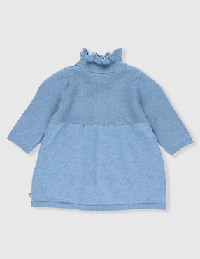Vestido Petit Bateau manga larga para bebé niña
