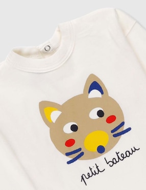 Playera Petit Bateau manga corta para bebé niña