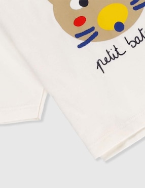 Playera Petit Bateau manga corta para bebé niña