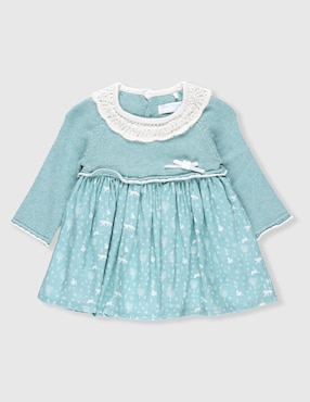Vestido Mon Caramel Collection manga regular para bebé niña