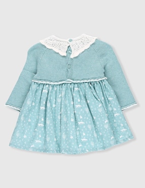 Vestido Mon Caramel Collection manga regular para bebé niña