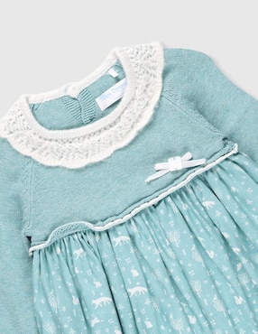 Vestido Mon Caramel Collection manga regular para bebé niña