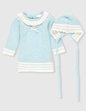 Vestido Mon Caramel Collection manga regular para bebé niña