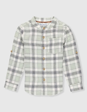 Camisa casual Mon Caramel de algodón manga larga para niño