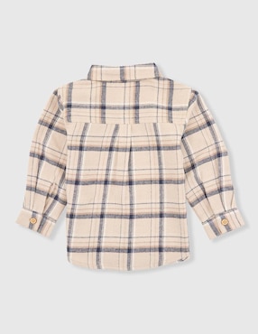 Camisa casual Mon Caramel de algodón manga larga para bebé niño