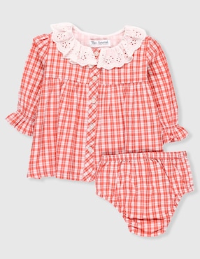 Set vestido Mon Caramel manga larga para bebé niña
