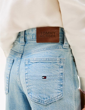 Jeans straight Tommy Hilfiger KG0KG08646-1AB lavado claro para niña