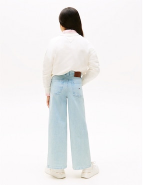 Jeans straight Tommy Hilfiger KG0KG08646-1AB lavado claro para niña