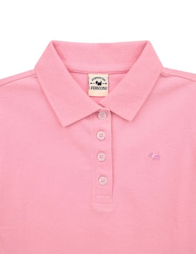 Playera tipo polo Ferrioni Frilly de algodón para bebé niña