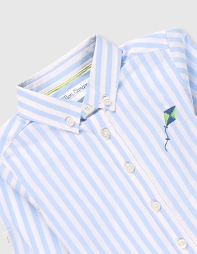 Camisa casual Mon Caramel de algodón manga larga para niño