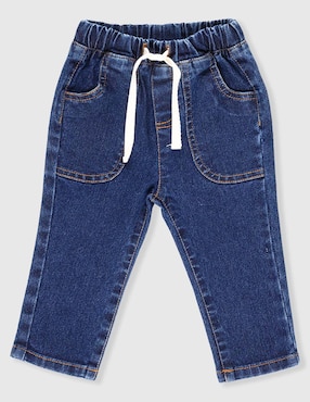 Jeans slim Mon Caramel lavado obscuro para bebé niño