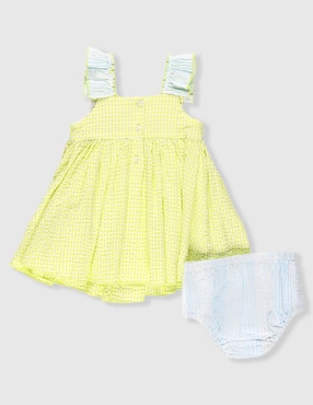 Vestido con calzón Mon Caramel manga mariposa para niña
