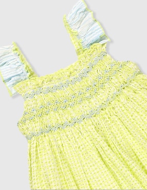 Vestido con calzón Mon Caramel manga mariposa para niña