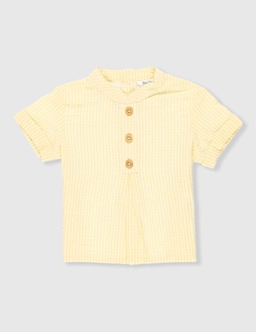 Camisa casual Mon Caramel de algodón manga corta para niño