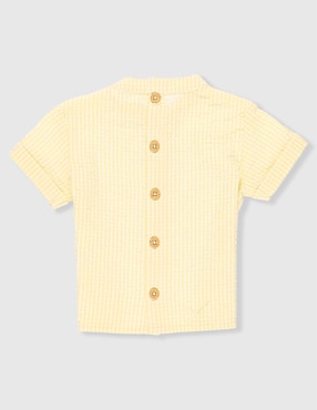 Camisa casual Mon Caramel de algodón manga corta para niño