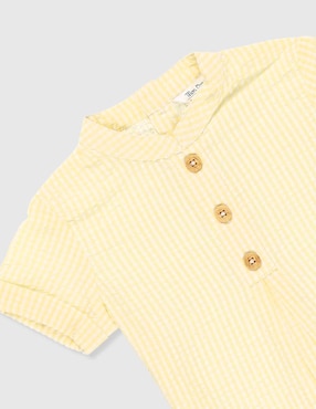 Camisa casual Mon Caramel de algodón manga corta para niño