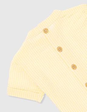 Camisa casual Mon Caramel de algodón manga corta para niño