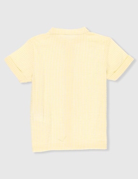 Camisa casual Mon Caramel de algodón manga corta para niño