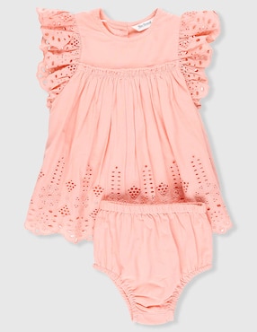 Vestido con calzón Mon Caramel manga mariposa para bebé niña