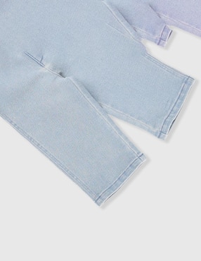 Jeans straight Mon Caramel lavado claro para bebé niña