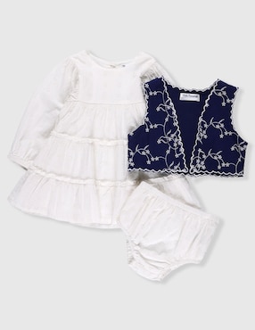 Vestido con chaleco Mon Caramel manga globo para bebé niña