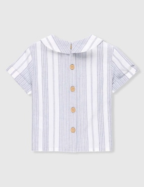 Camisa casual Mon Caramel de algodón manga corta para bebé niño