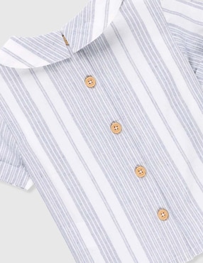 Camisa casual Mon Caramel de algodón manga corta para bebé niño