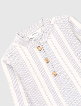Camisa casual Mon Caramel de algodón manga larga para niño
