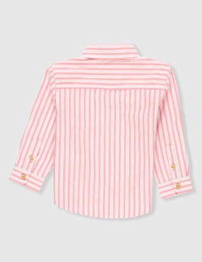 Camisa casual Mon Caramel de algodón manga larga para niño