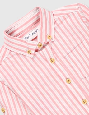 Camisa casual Mon Caramel de algodón manga larga para niño