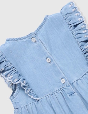 Vestido Mon Caramel manga volantes para bebé niña