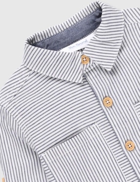 Camisa casual Mon Caramel de algodón manga larga para bebé niño
