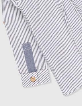 Camisa casual Mon Caramel de algodón manga larga para bebé niño