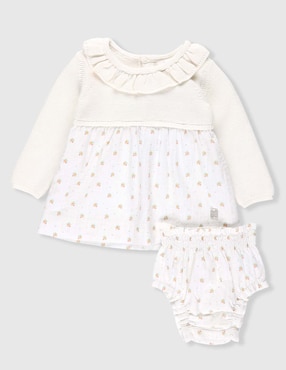Vestido con calzón Mon Caramel Collection para bebé niña